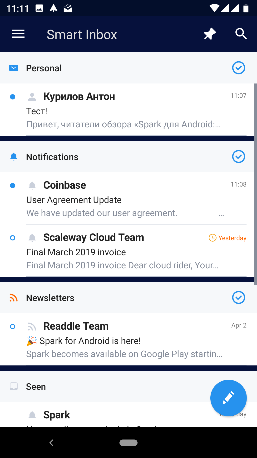 Spark для Android: достойная замена Google Inbox? - Rozetked.me