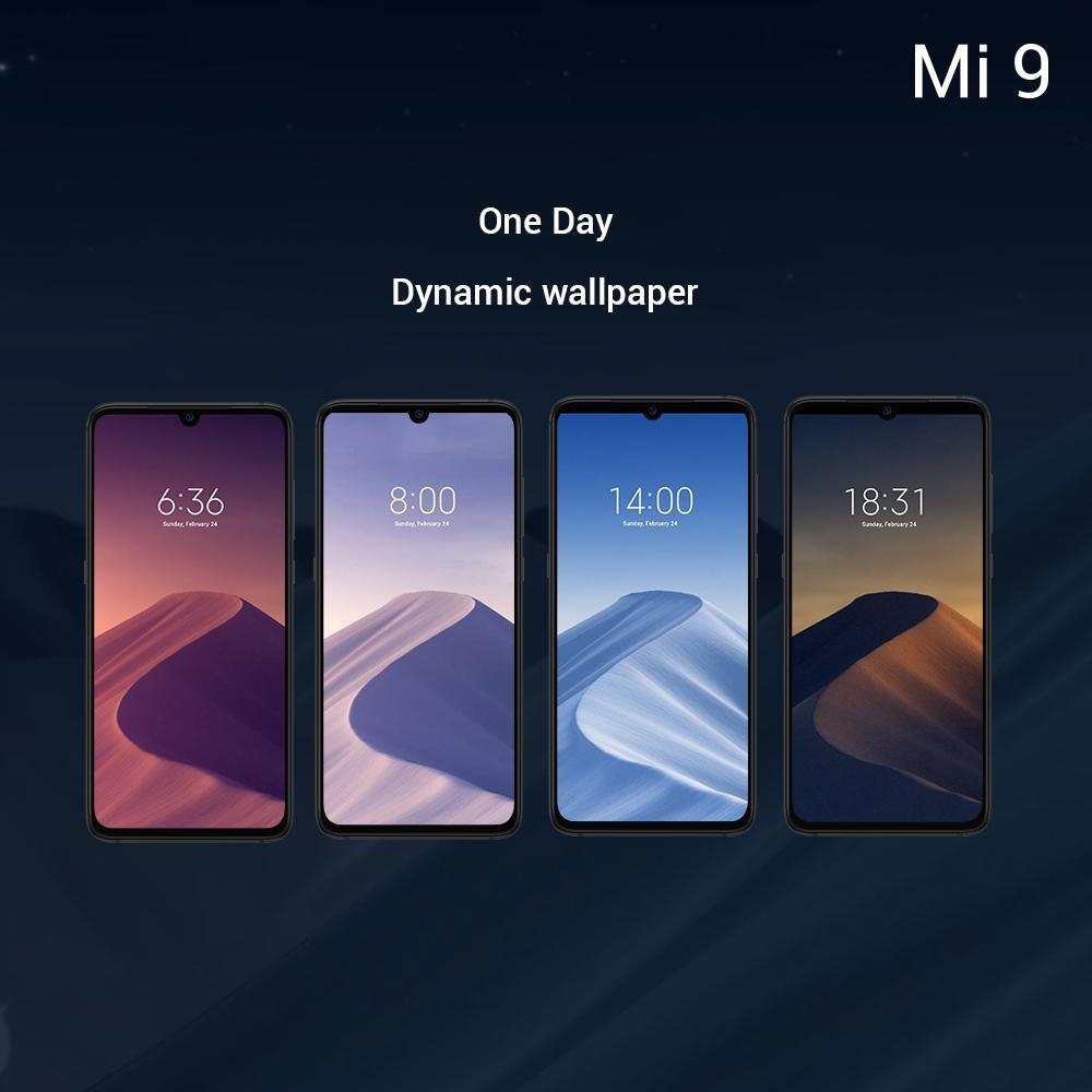 Обои Xiaomi Mi 9 будут меняться в течение дня - Rozetked.me