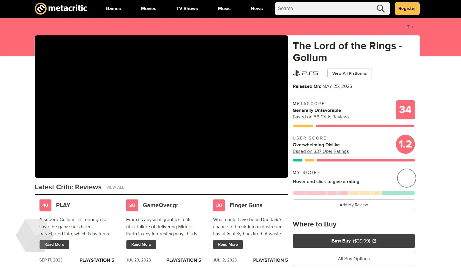 Десять худших игр 2023 года по версии Metacritic - Rozetked.me