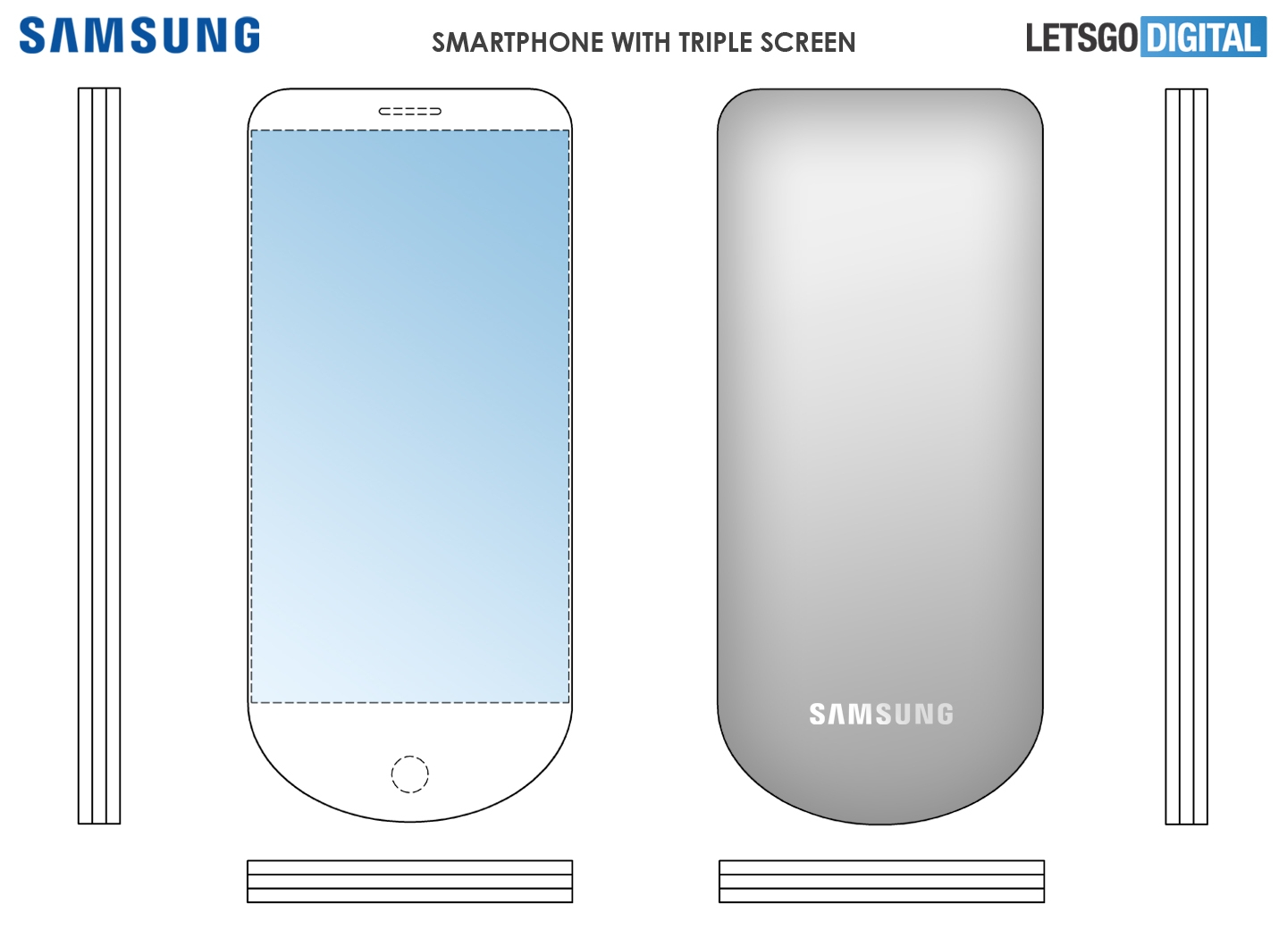 Samsung запатентовала дизайн смартфона с тремя дисплеями - Rozetked.me