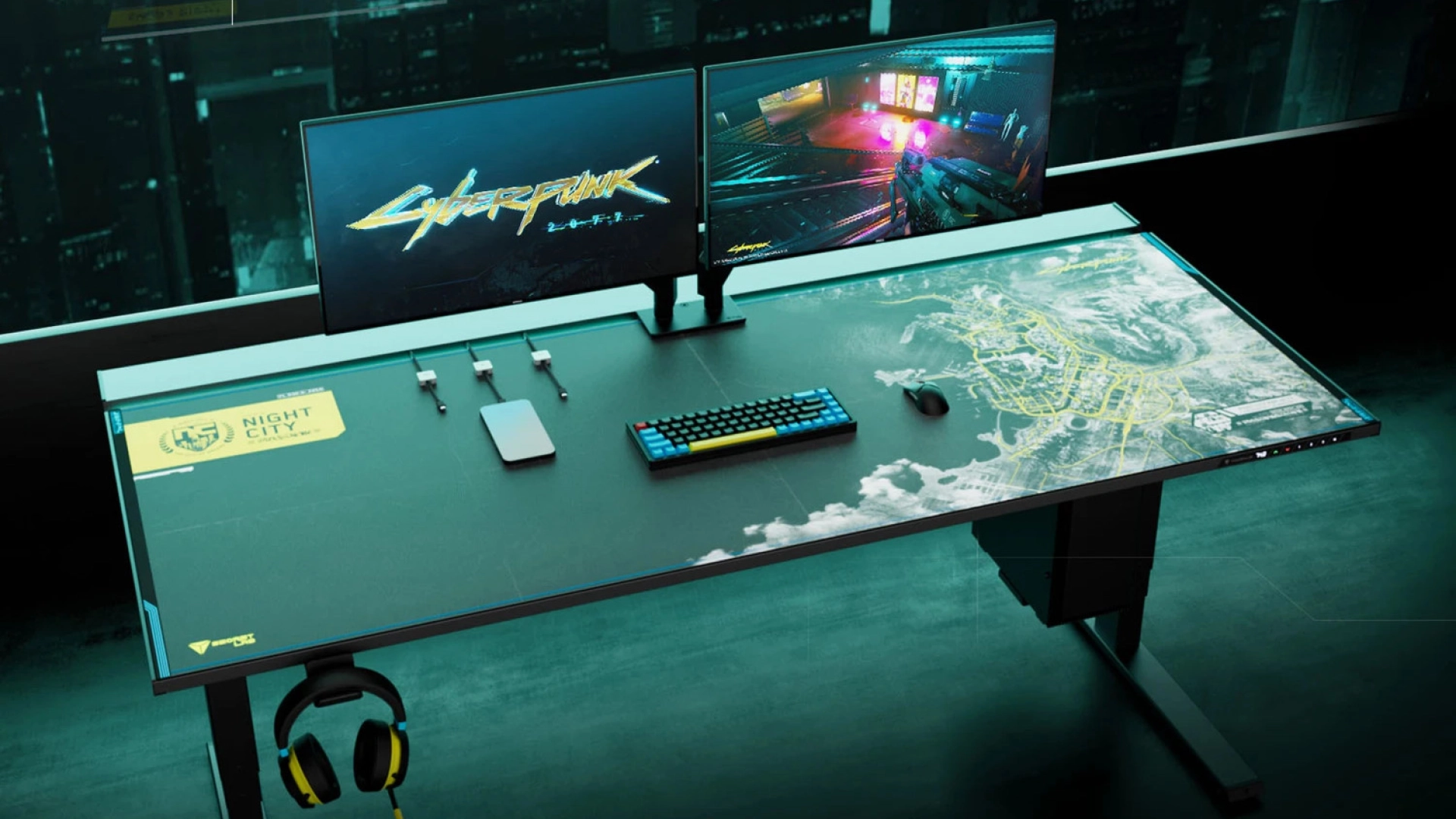 Представлены геймерские столы в стиле Cyberpunk 2077
