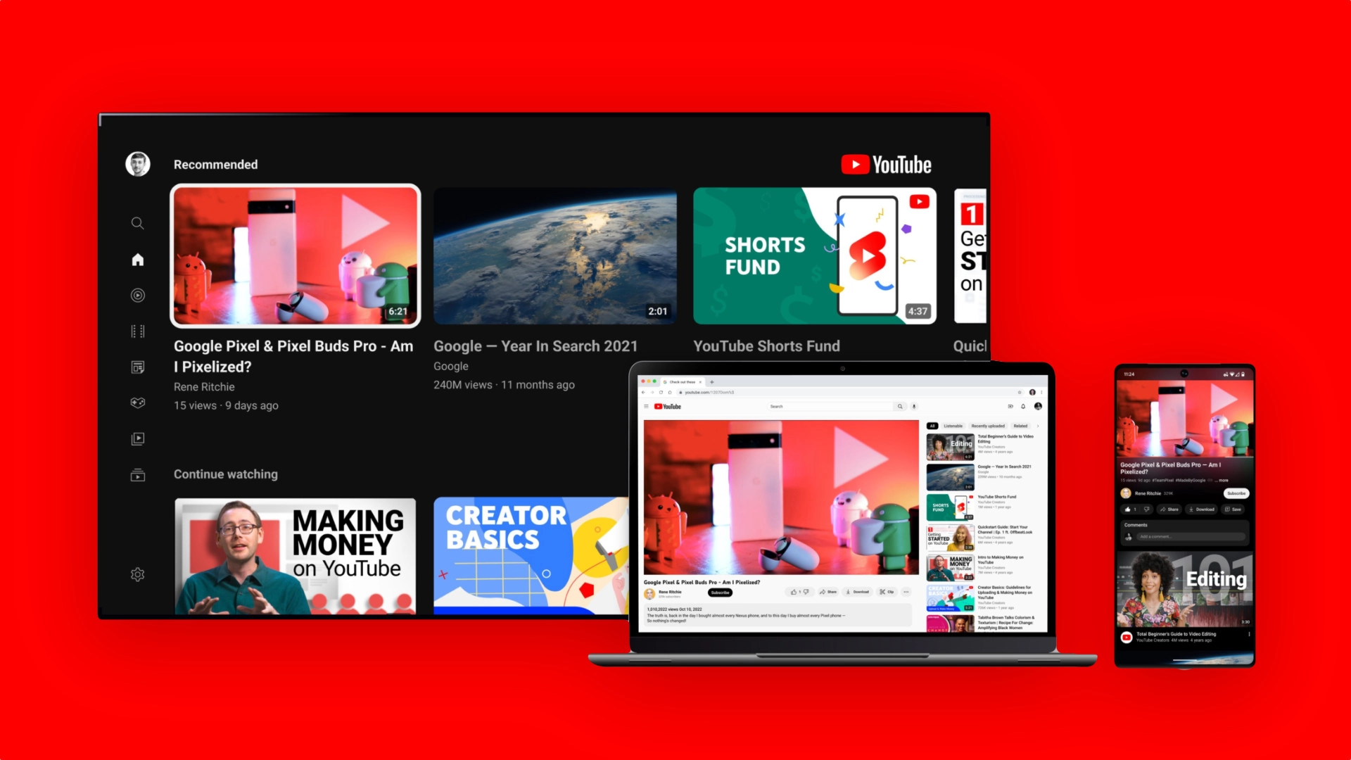 YouTube обновил дизайн на всех платформах: фоновая подсветка и зум видео