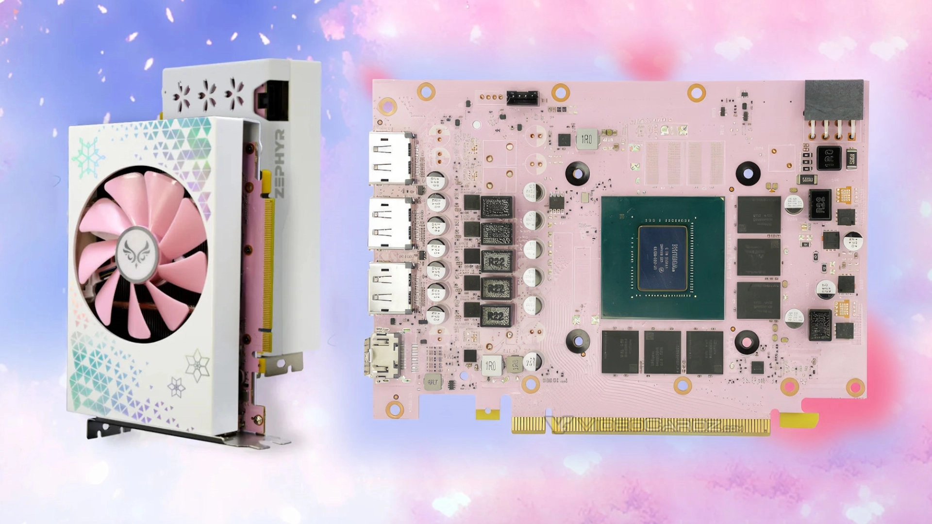 Китайцы выпустили уникальную RTX 3060 Ti с розовой печатной платой