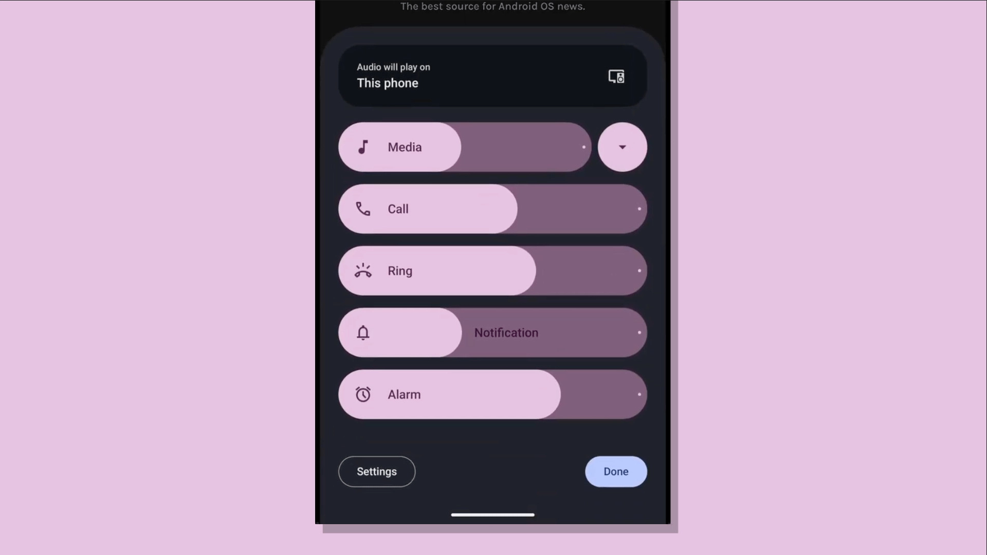 Google работает над рестайлингом панели громкости Android