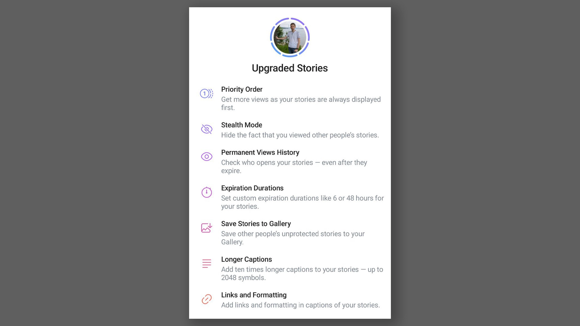 Появились новые подробности об историях в Telegram