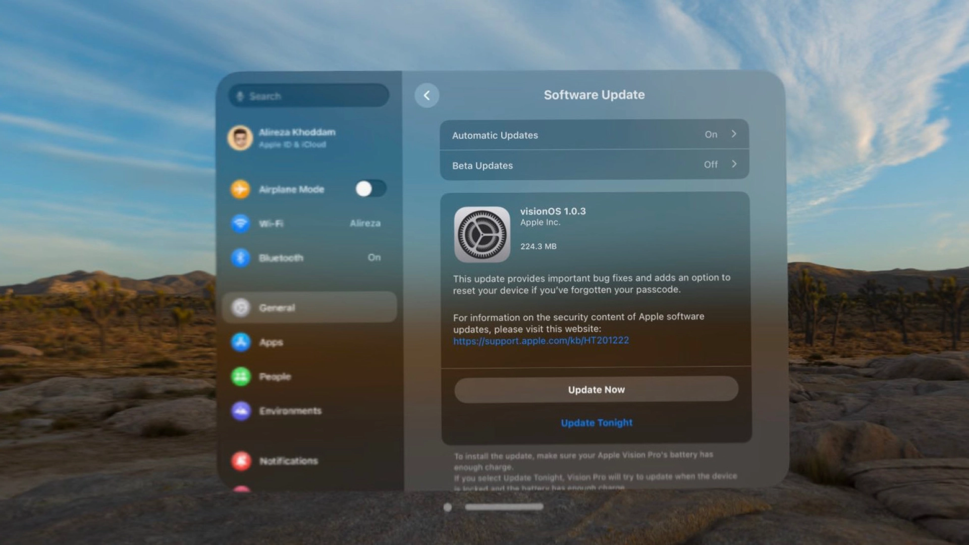 Apple выпустила первое программное обновление для Vision Pro. Что нового?