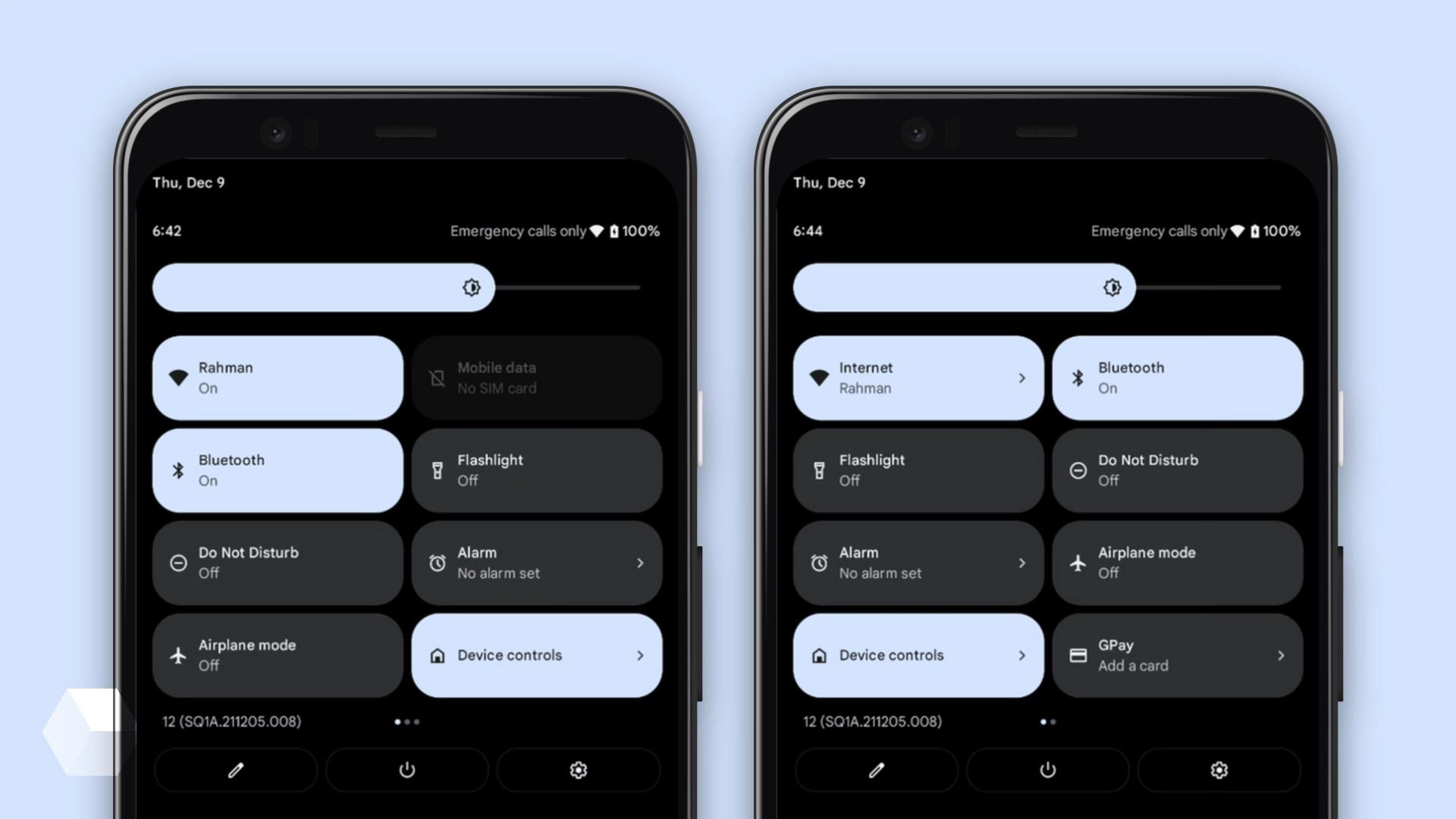 Как вернуть раздельные переключатели Wi-Fi и мобильной сети в Android 12