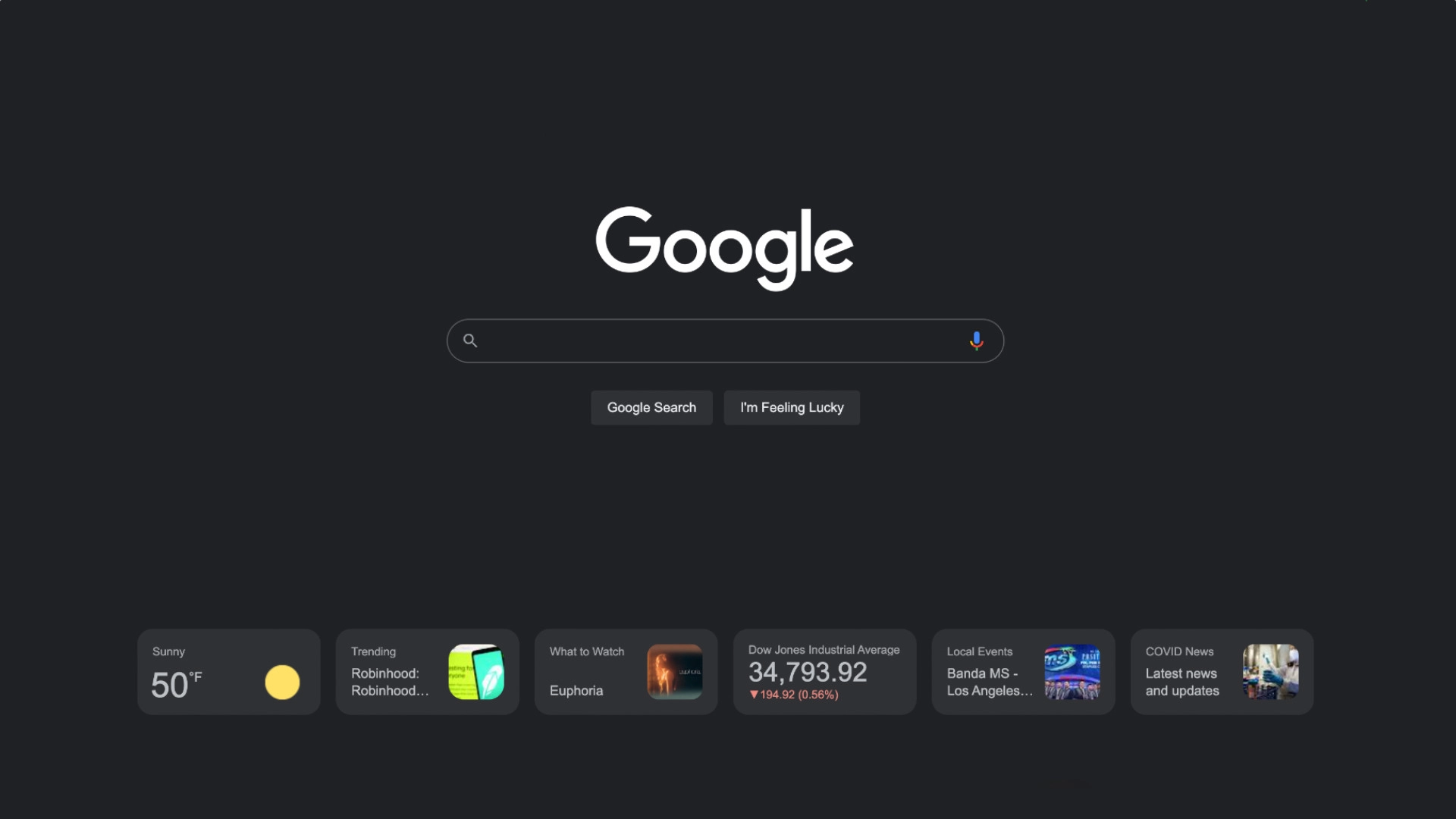 Google тестирует карточки с погодой и новостями на главной странице поиска