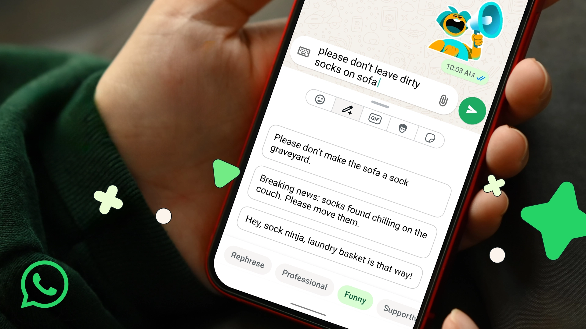 В WhatsApp добавили Writing Help — ИИ, который умеет переписывать сообщения