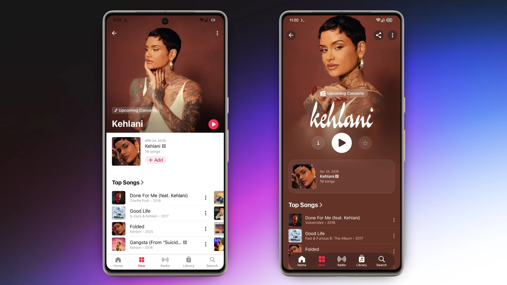 В бета-версии Apple Music для Android значительно переработали дизайн