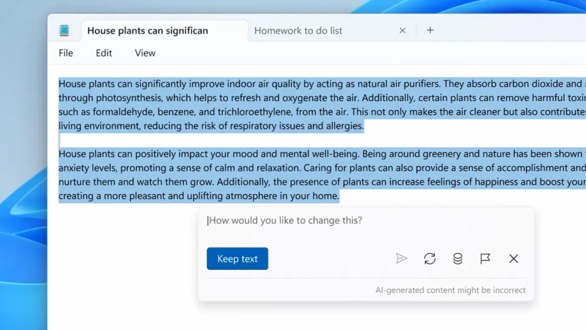 «Блокнот» в Windows 11 теперь может сам писать текст при помощи генеративного ИИ