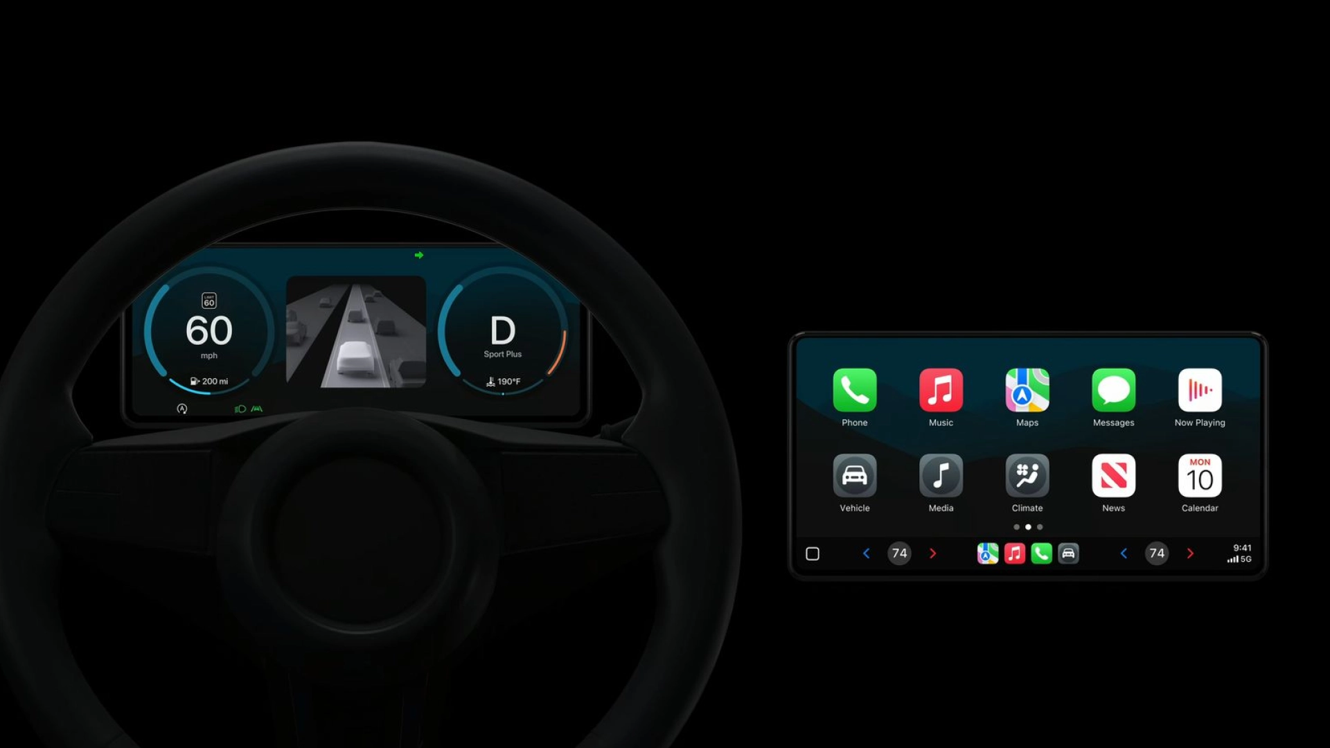 Apple показала обновлённый CarPlay с поддержкой нескольких экранов
