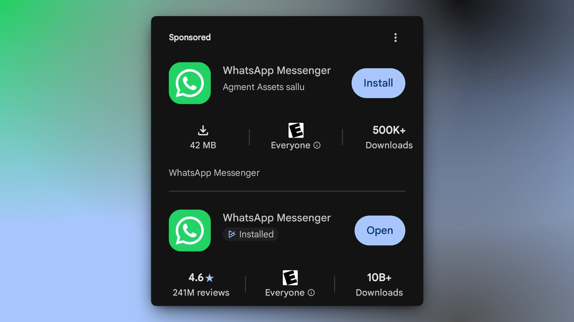 В Google Play обнаружили фейковое приложение WhatsApp* — его скачали более 500 000 раз