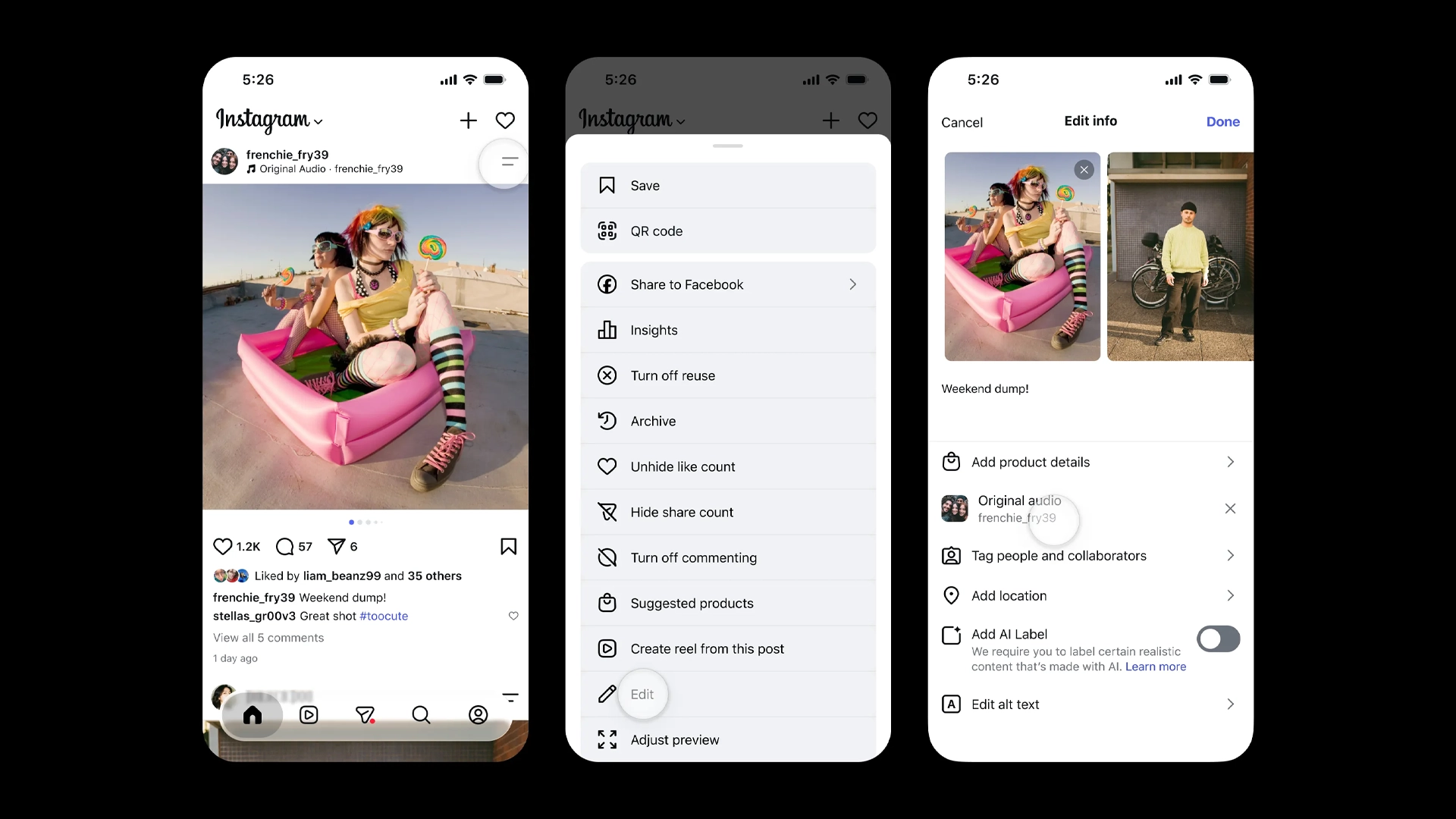 В Instagram* теперь можно менять музыку в уже опубликованных постах
