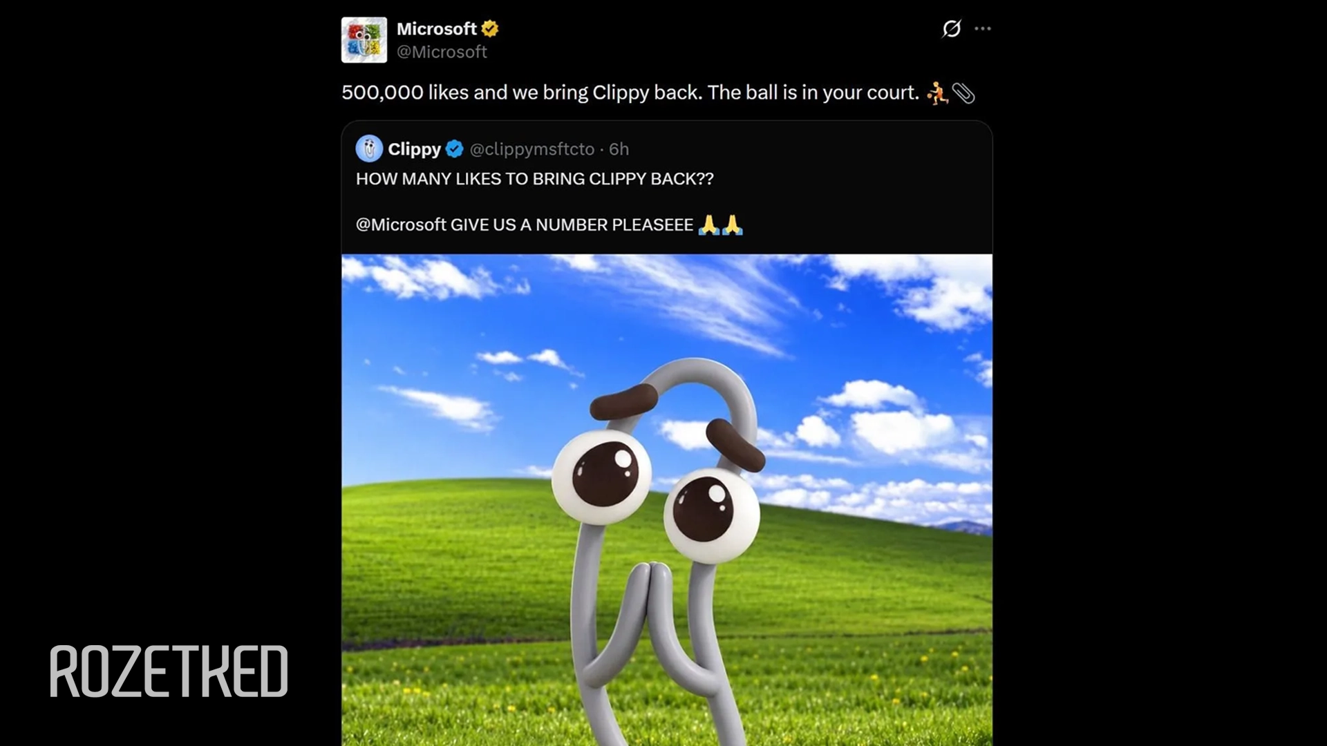 Microsoft прорекламировала криптоаккаунт в 𝕏 и попросила «выкуп» за возвращение Clippy