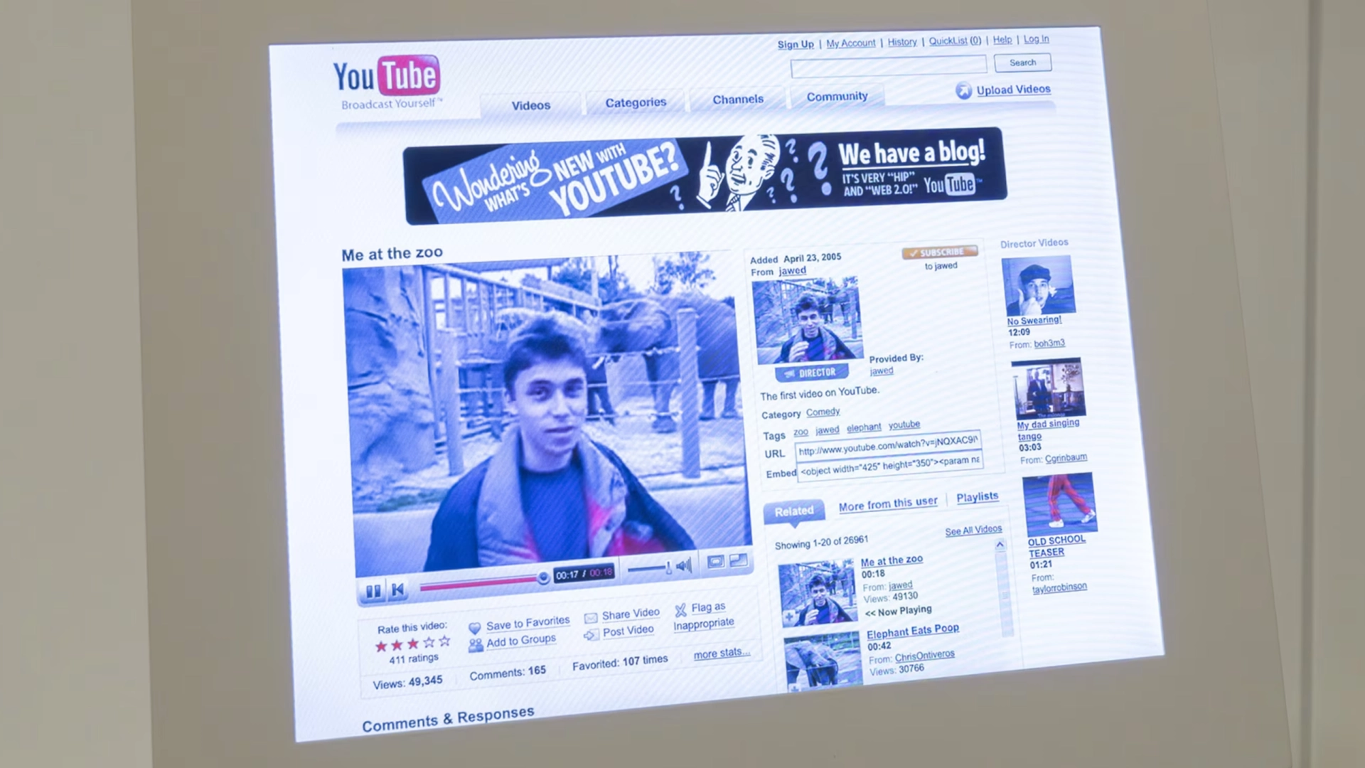 В лондонском музее появилась экспозиция, посвящённая первому видео на YouTube