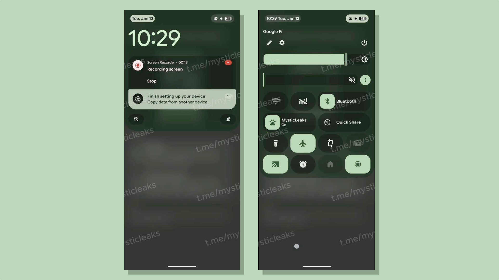 Так будут выглядеть раздельные панели быстрых настроек и уведомлений в Android