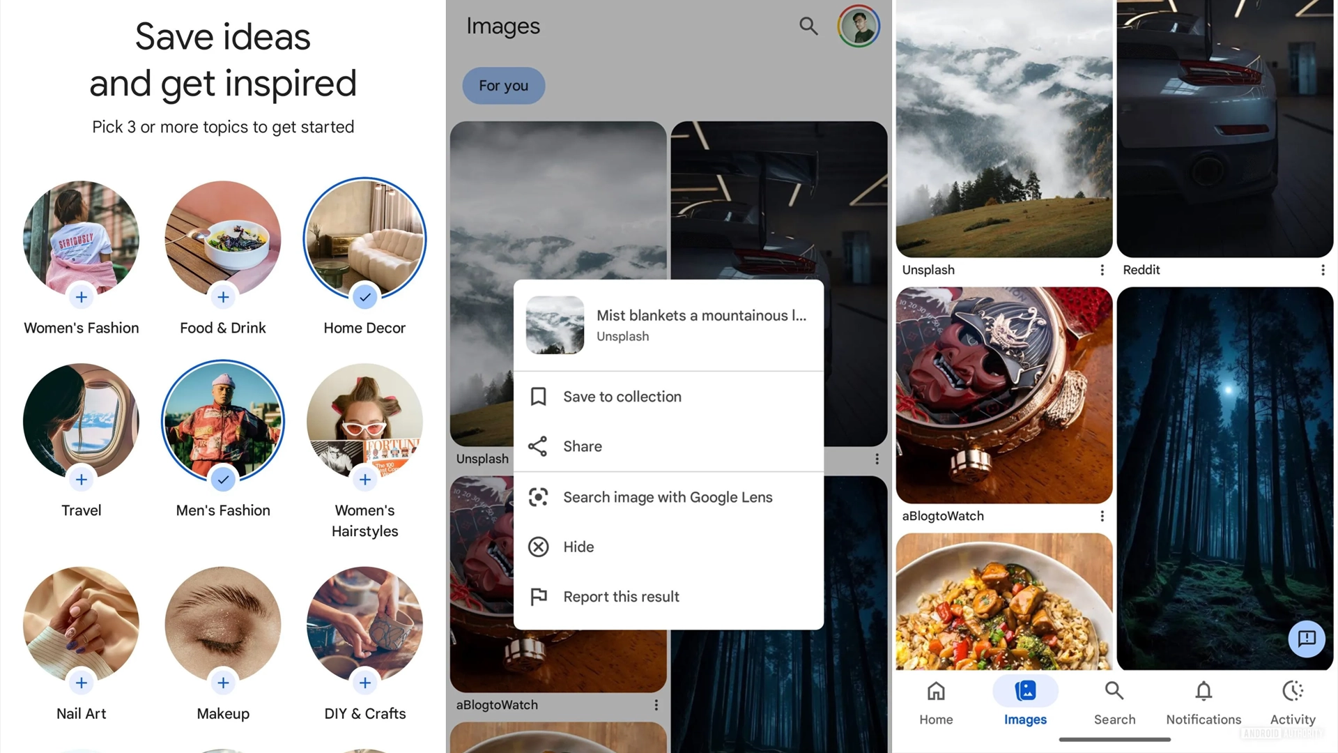 Android Authority: в приложении Google появится аналог Pinterest под названием Images