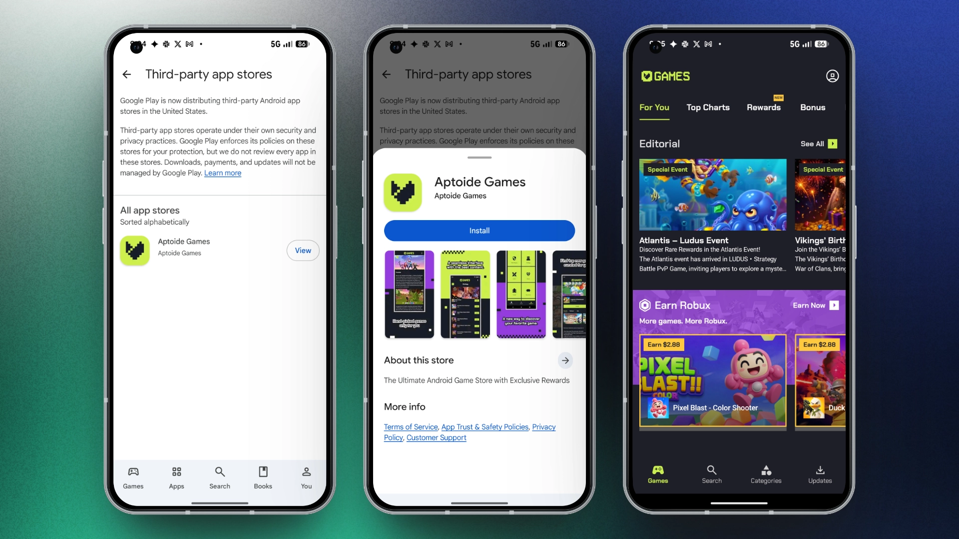 В Google Play в США появился магазин игр Aptoide