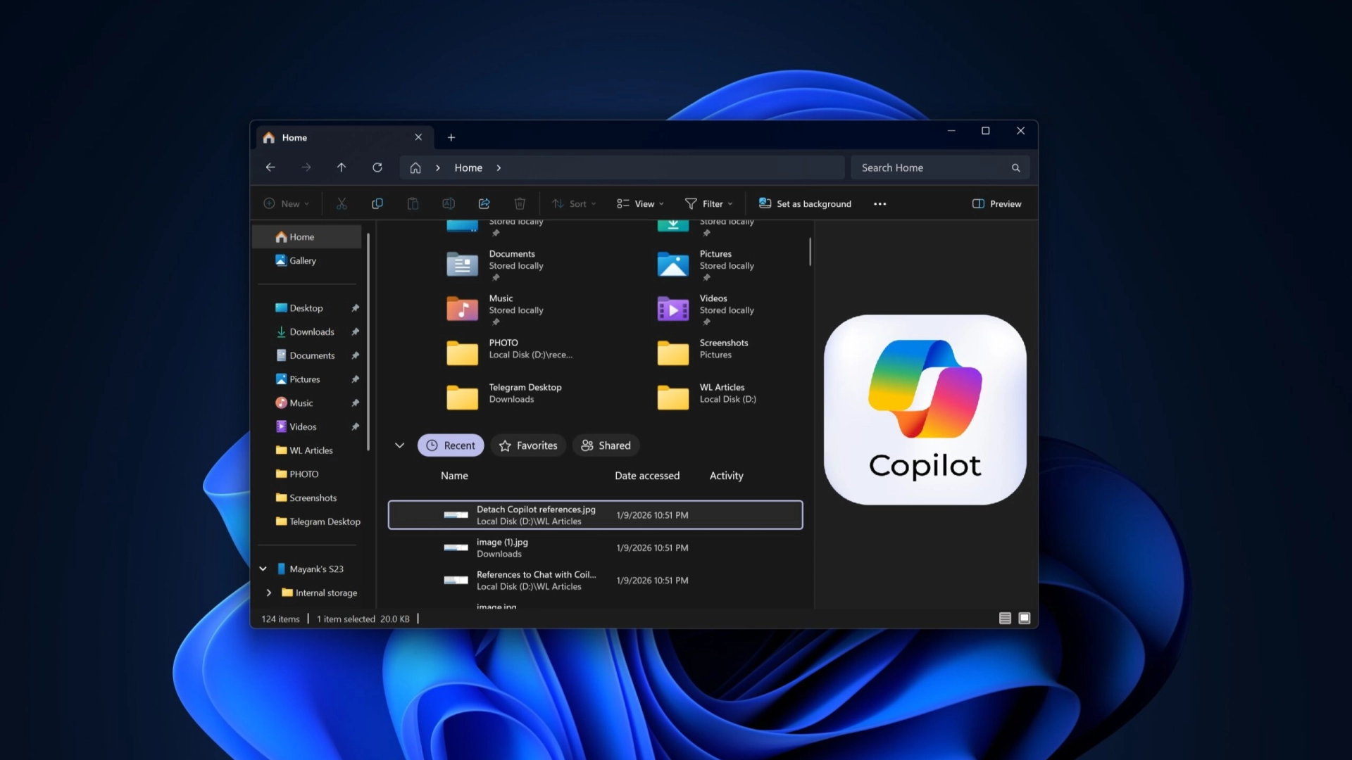 Ассистент Copilot скоро может появиться прямо в «Проводнике» Windows 11