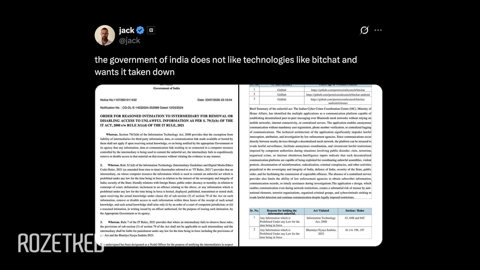 Индия требует удалить с GitHub мессенджер Bitchat Джека Дорси