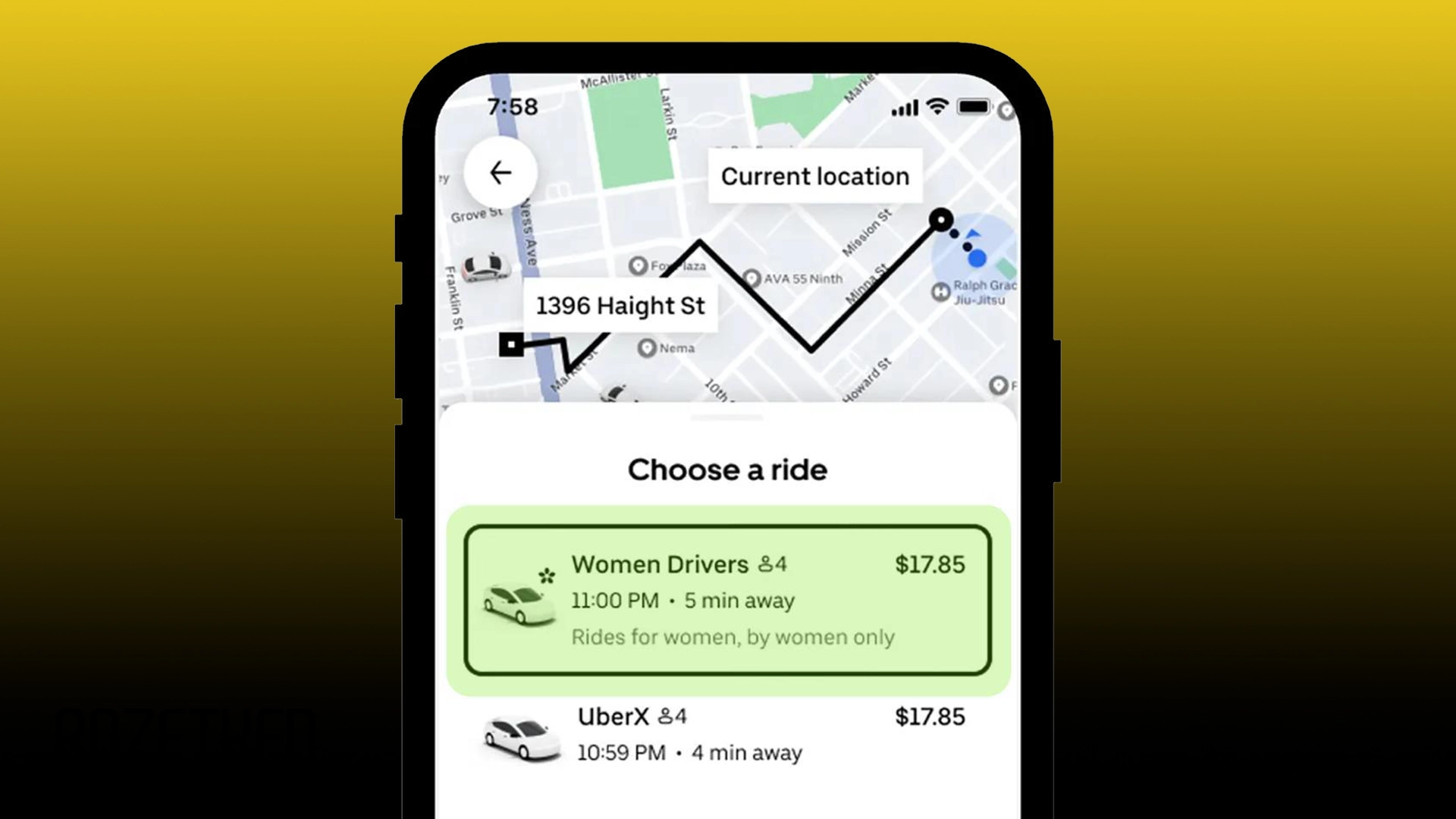 Uber тестирует функцию выбора женщин-водителей в США