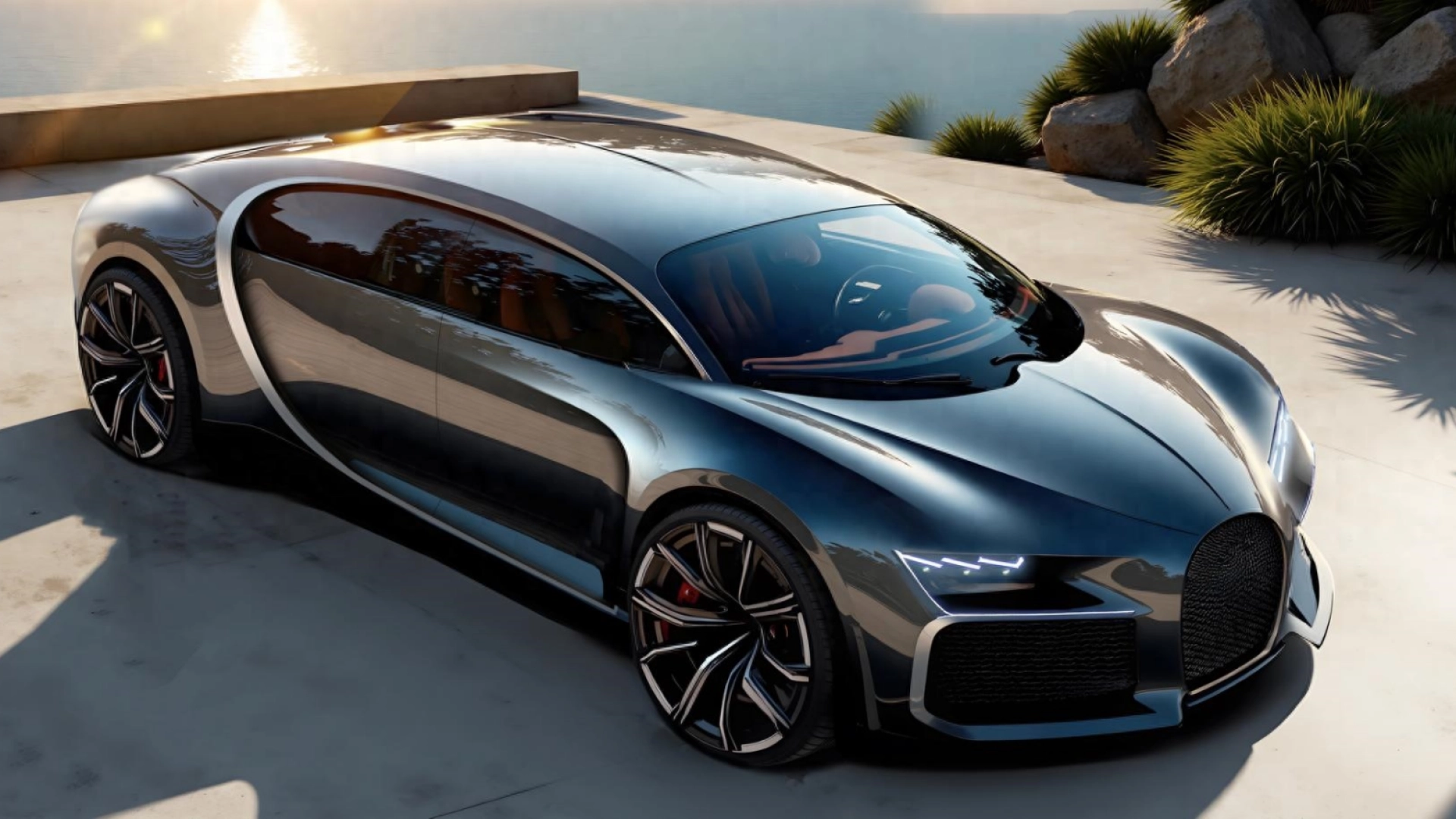 В сеть утекли рендеры первого электрокара Dreame, похожего на Bugatti Chiron