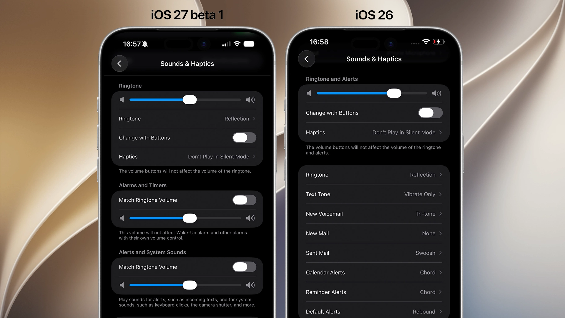 В iOS 27 beta 1 можно настраивать громкость будильников отдельно от уведомлений