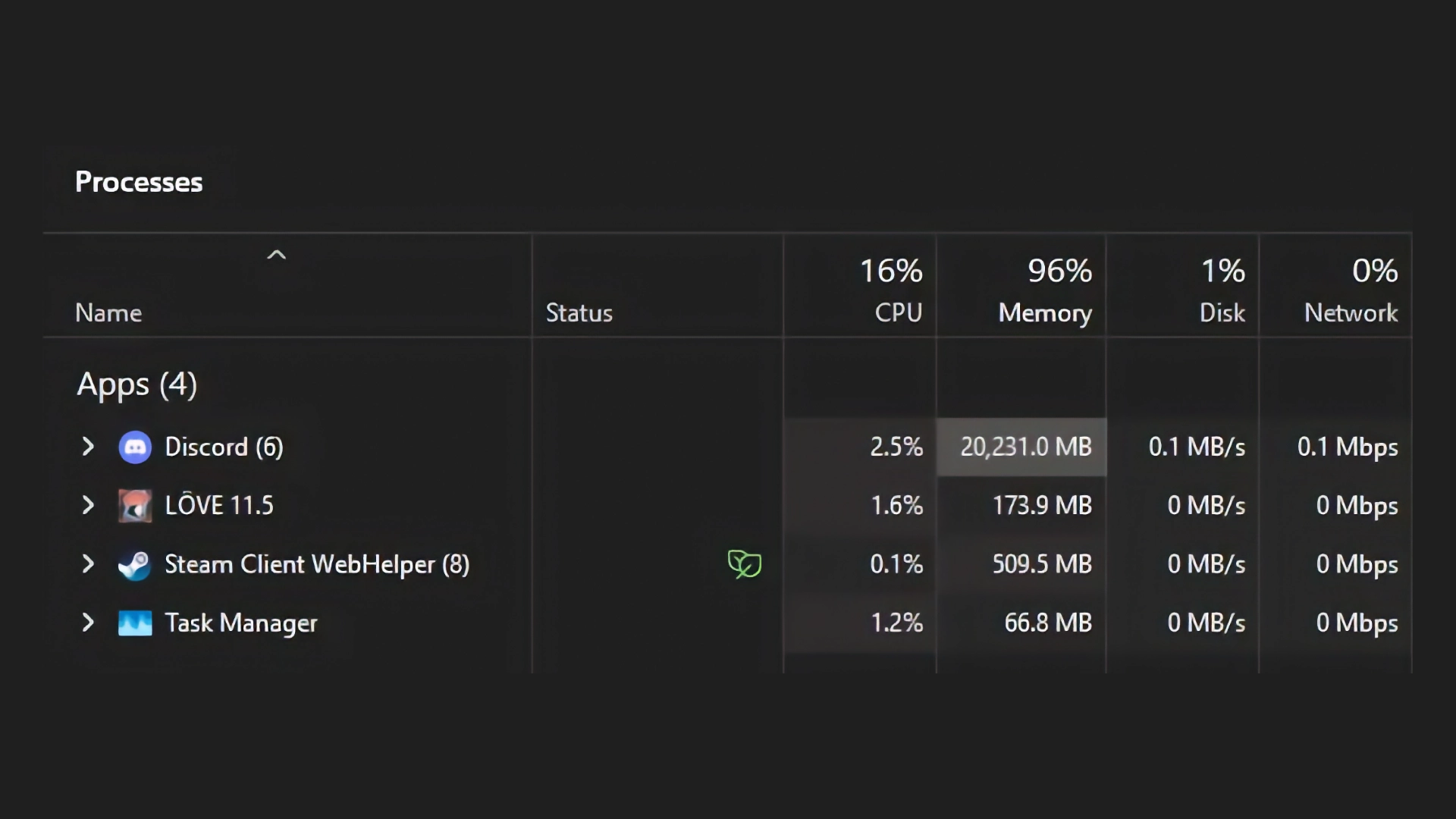 Приложение Discord на Windows будет перезапускаться при высоком потреблении ОЗУ