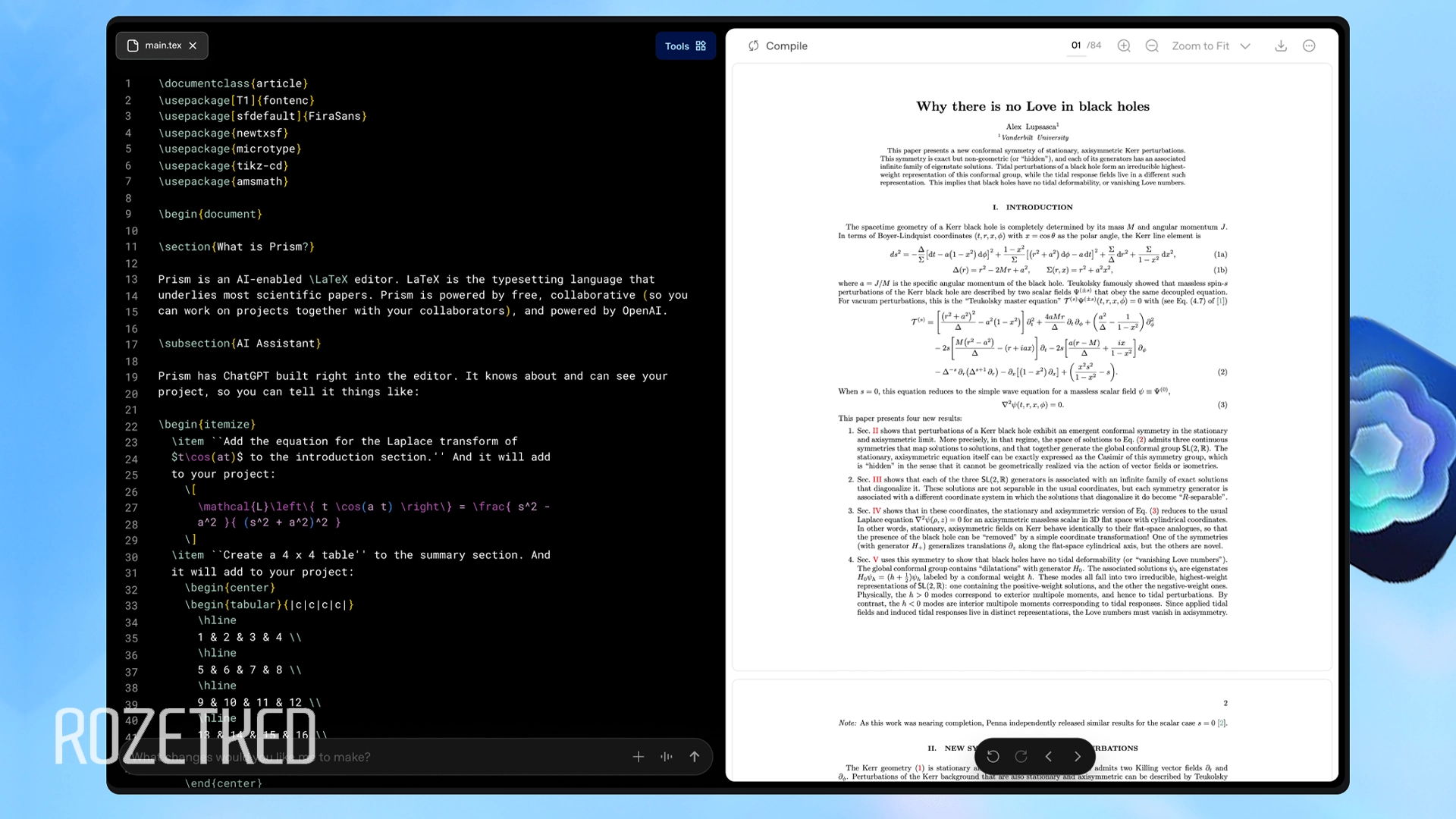 OpenAI выпустила Prism — рабочую область для научных текстов и совместной работы