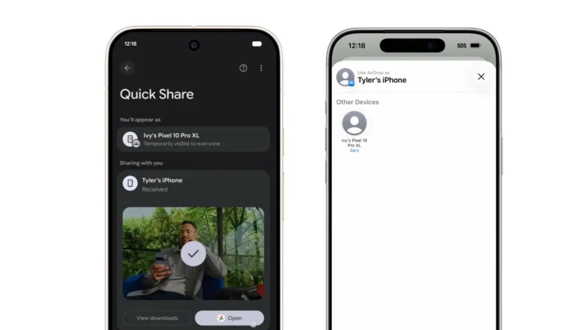 Google Pixel 10 научился передавать файлы через AirDrop