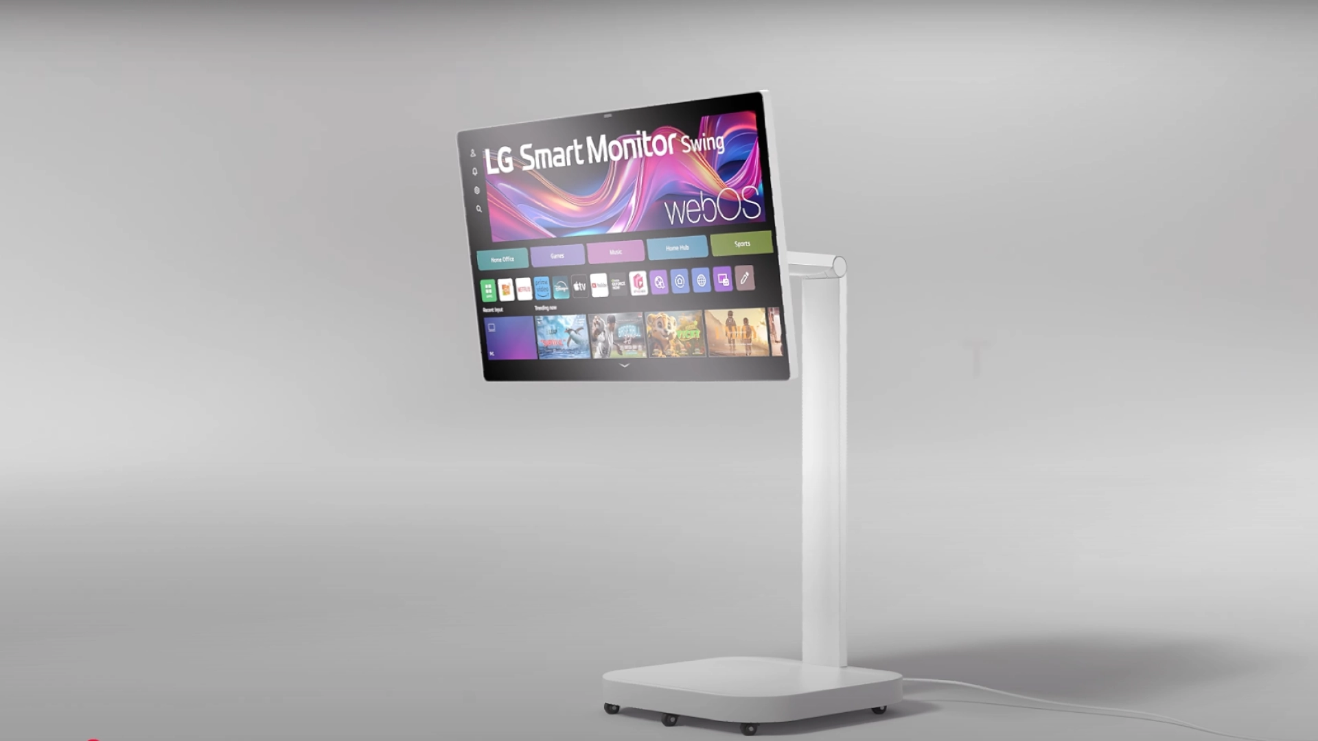 LG представила монитор Smart Monitor Swing на колёсной подставке
