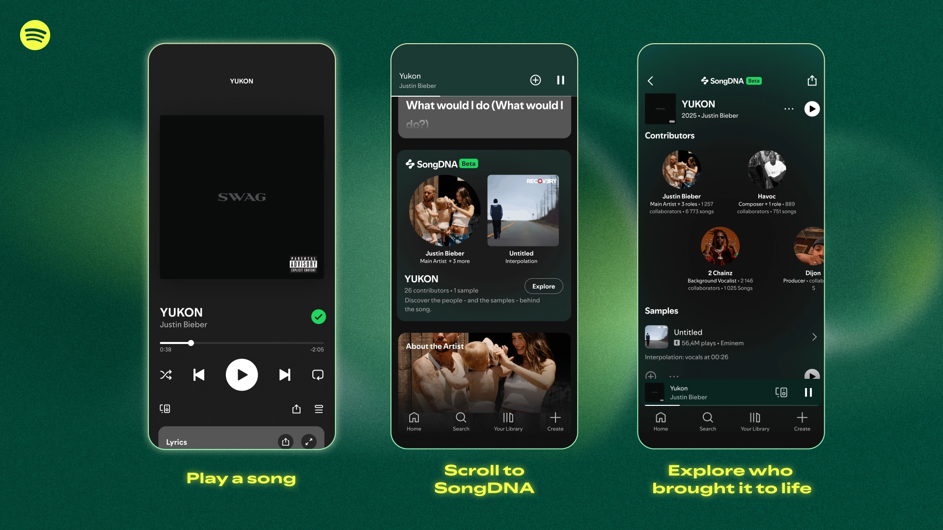Spotify запускает функцию SongDNA — она позволяет узнать, кто и как помогал в создании треков