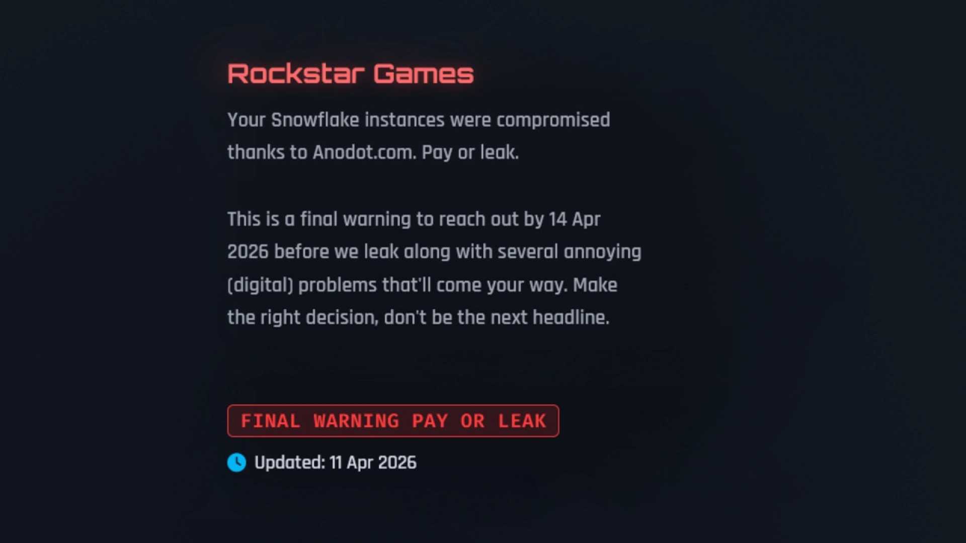 Хакеры из ShinyHunters заявляют, что взломали Rockstar Games — и теперь требуют выкуп