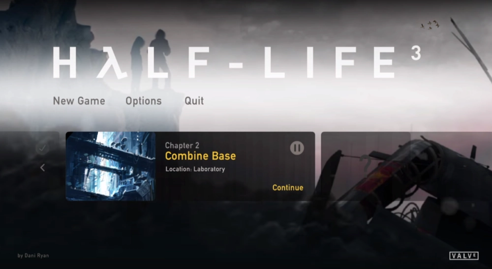 Концепт главного меню Half-Life 3