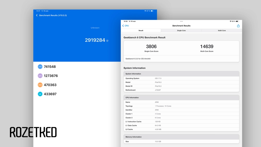 Тест AnTuTu и Geekbench 6