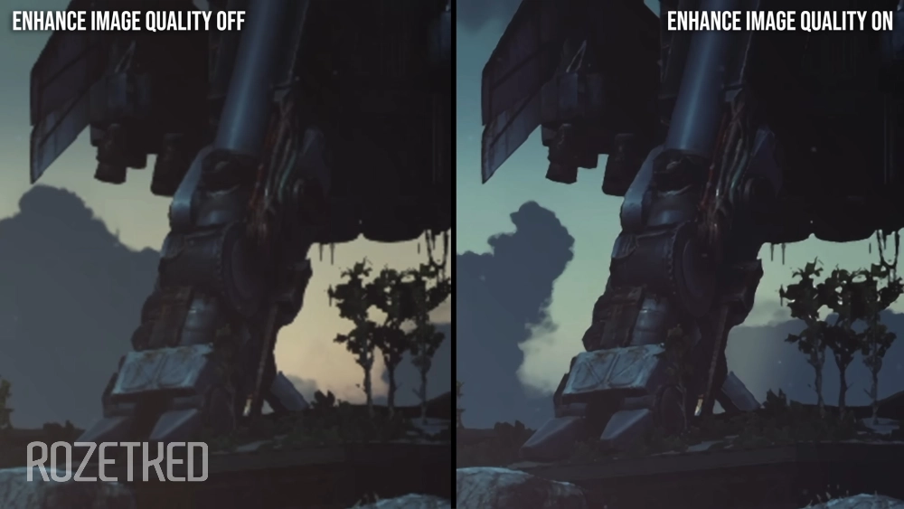 Пример, где работа Enhance Image Quality сразу заметна