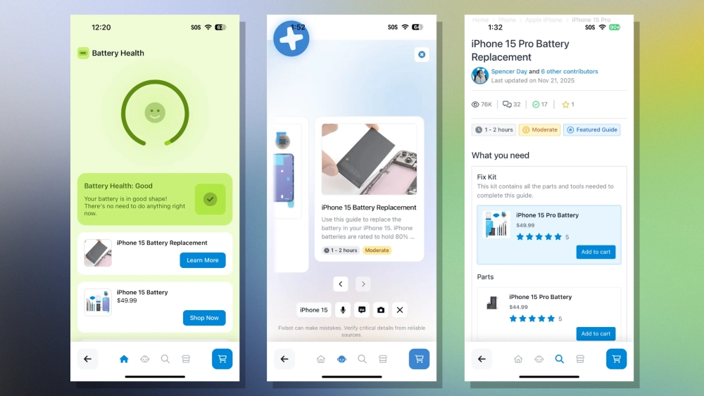 Скриншоты: iFixit