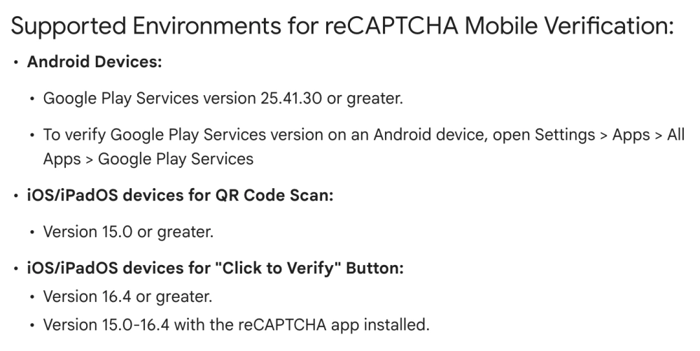 Для Android-устройств требуются установленные Google Play Services версии 25.41.30 и выше