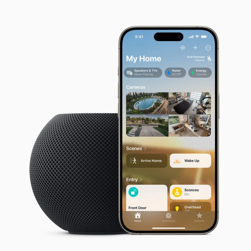 HomePod mini и приложение «Дом» на iPhone. Фото: Apple