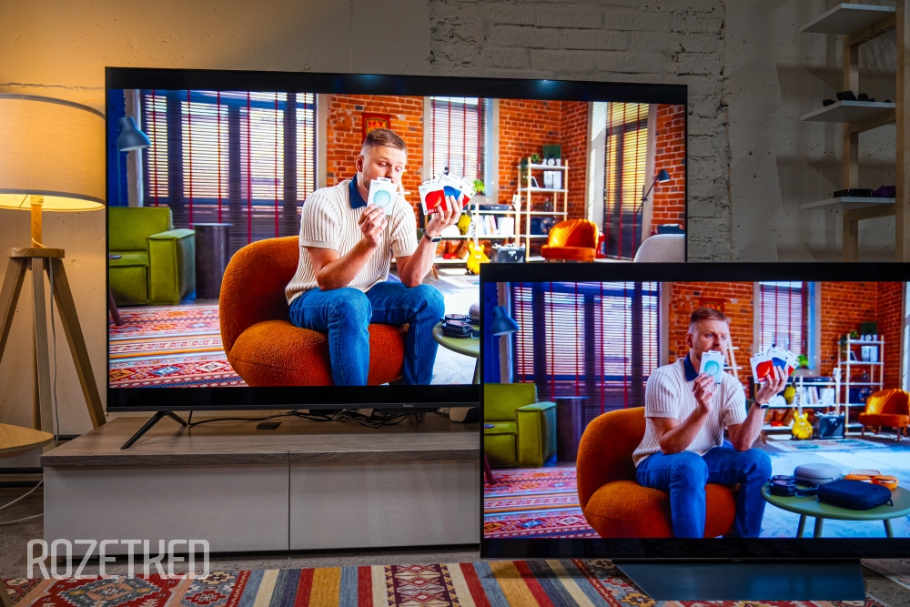 Станция miniLED 75" (слева) и Tuvio OLED 65" (справа)