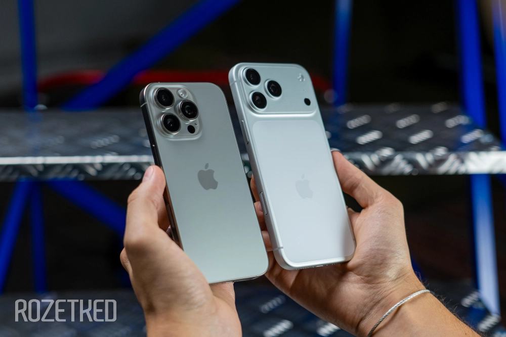 iPhone 16 Pro (титан) vs iPhone 17 Pro Max (серебро)