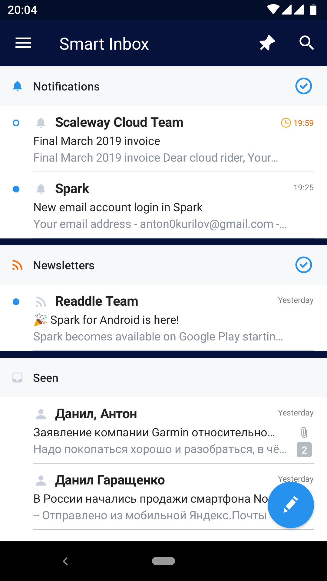 Spark для Android: достойная замена Google Inbox? - Rozetked.me