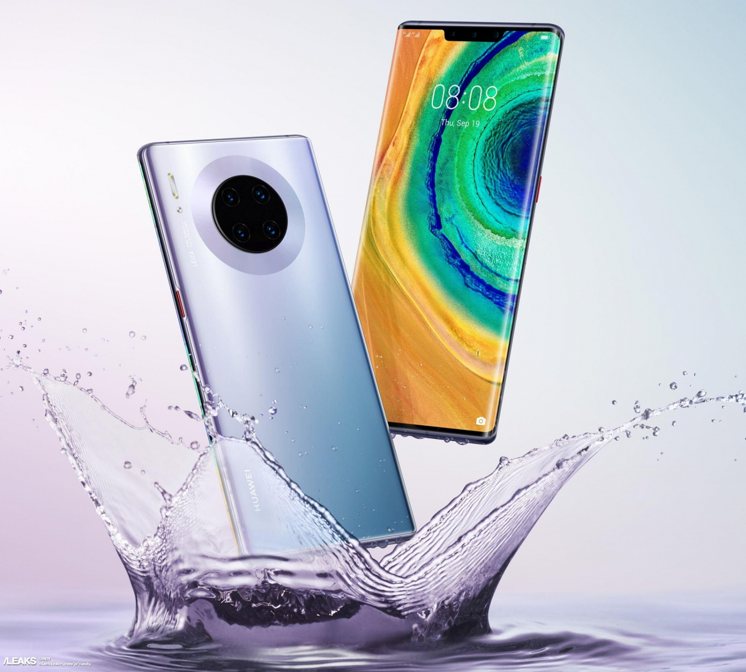 Новый качественный рендер падающего в воду Huawei Mate 30 Pro - Rozetked.me